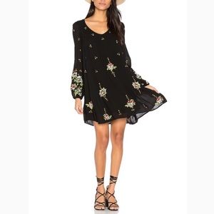 Free People Oxford Black Embroidered Dress